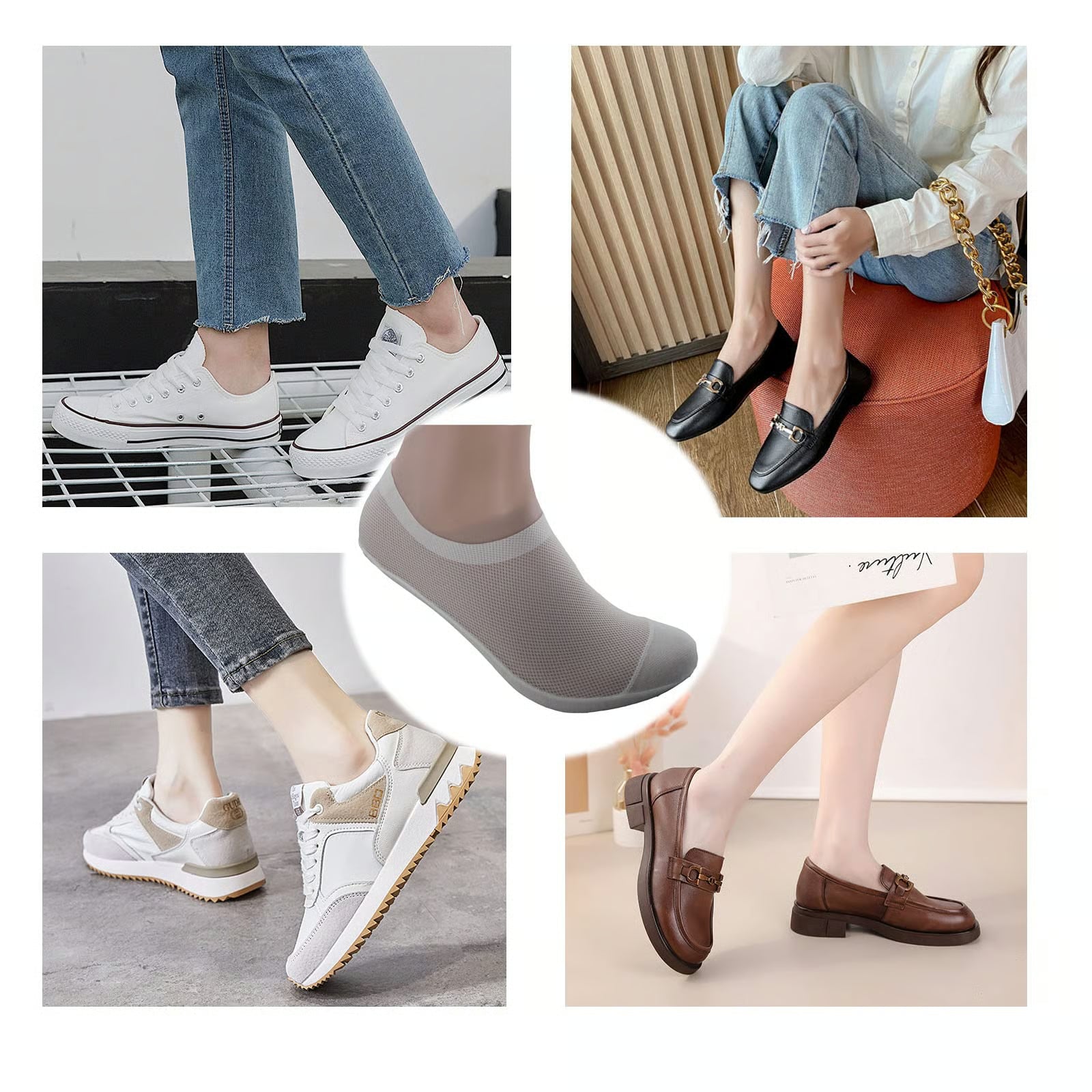 Invisible No Show Socks – Breathable, Sweat-Absorbent (3 Pairs)