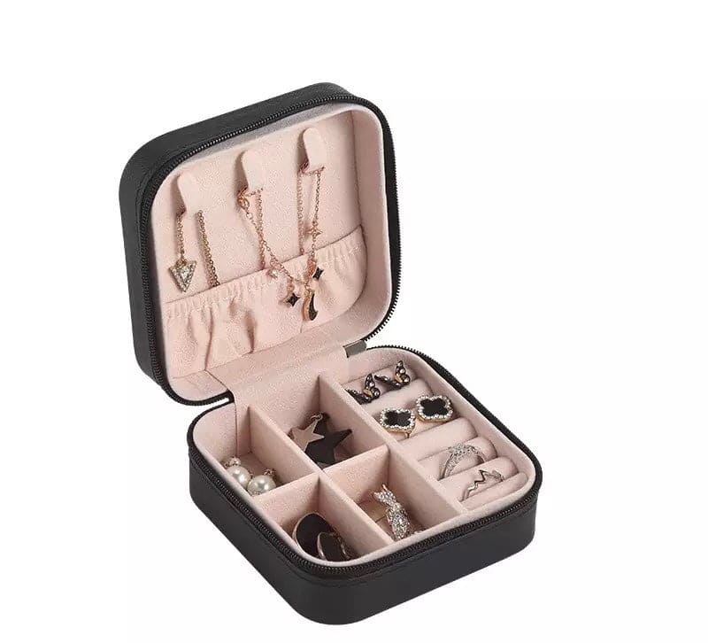 Mini Portable Leather Square Jewellery/Cosmetic Box