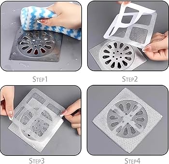 Self-Adhesive Drain Net Sticker Anti-Clog Sink Filter for Kitchen Bathroom Floor Drain Hair & Food Catcher